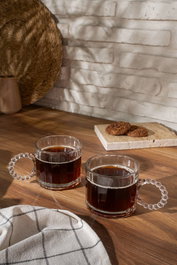 Hermia Juego de Tazas de Café GL9172GCL de Vidrio Transparente, 6 piezas